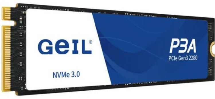 64 M2  500GB SSD GEIL P3A M.2 2280, PCIe Gen3x4 with NVMe 1.3, 3D NAND Flash, 3.3V, R2800MB/s, W1200MB/s P3AWK09I500D — изображение 1