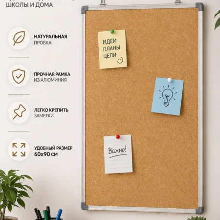 Доска пробковая 60х90