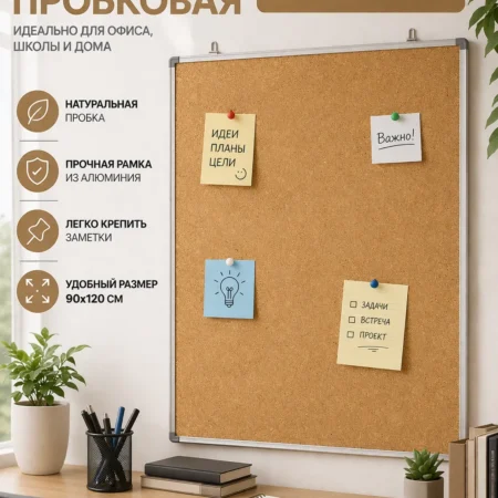 Доска пробковая 90х120