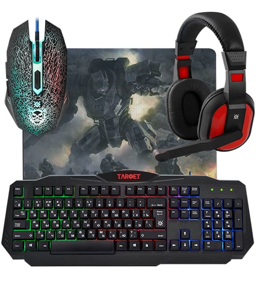 5. Игровой набор Defender Target MKP-350 Клавиатура от  Dolana.kz — изображение 1