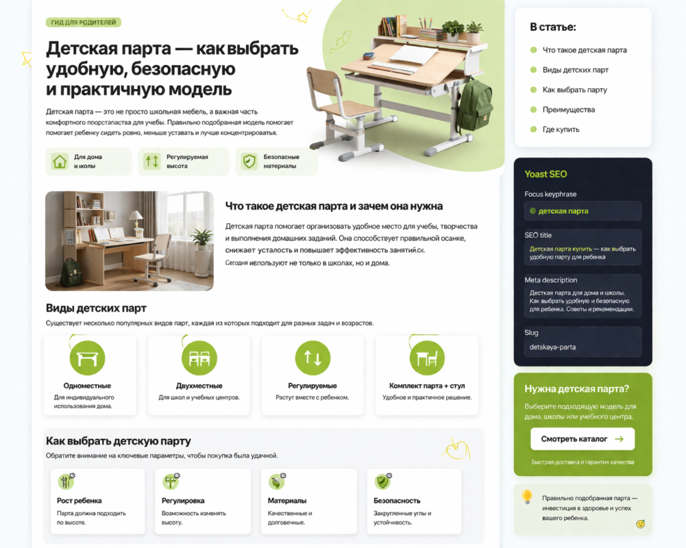 Детская парта