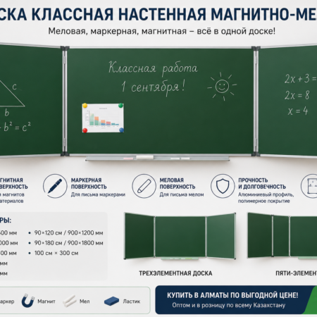 Доска классная настенная магнитно-меловая