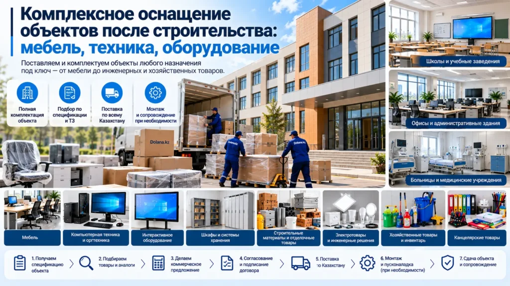 Комплексное оснащение школ под ключ в Казахстане: мебель, техника и оборудование