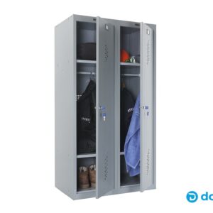 ШКАФ МЕТАЛЛИЧЕСКИЙ ДВУХСЕКЦИОННЫЙ 1500x600x500 серый RAL 7038